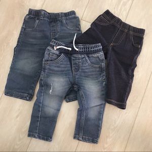 Set of 3 pull on jeans - size 12m